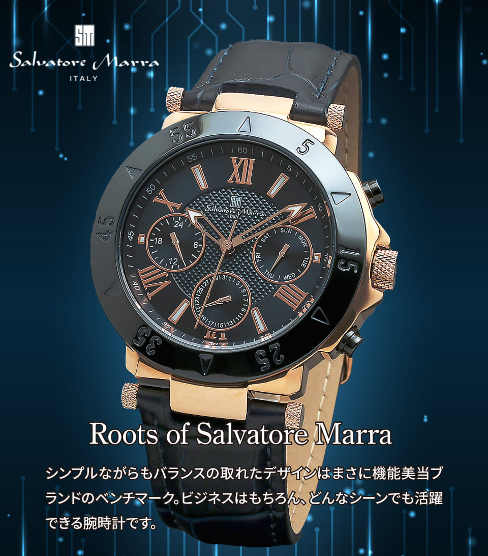 パナシア】 Salvatore Marra 腕時計 メンズ SM14118S PGNV クオーツ 10 