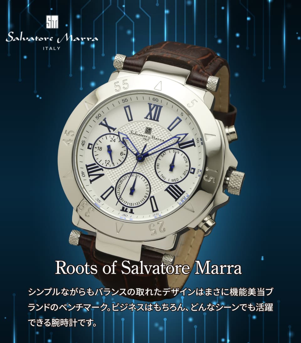 パナシア】 Salvatore Marra 腕時計 メンズ SM14118S SSWH クオーツ 10