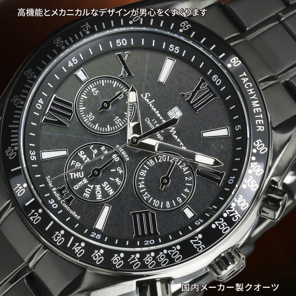 パナシア】 Salvatore Marra 腕時計 メンズ SM15116 BKBKSV