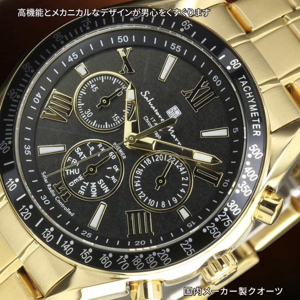 パナシア】 Salvatore Marra 腕時計 メンズ SM15116 GDBKGD