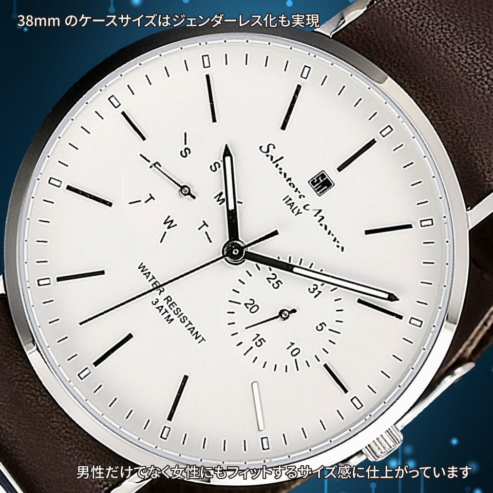 サルバトーレマーラ レディース 腕時計 レザー SM15117-SSWHSV 楽天市場】サルバトーレ・マーラ 薄型腕時計 ソフトレザーバンド