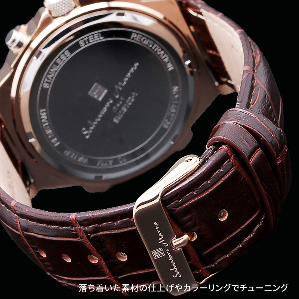 パナシア】 Salvatore Marra 腕時計 メンズ SM18102 PGWH