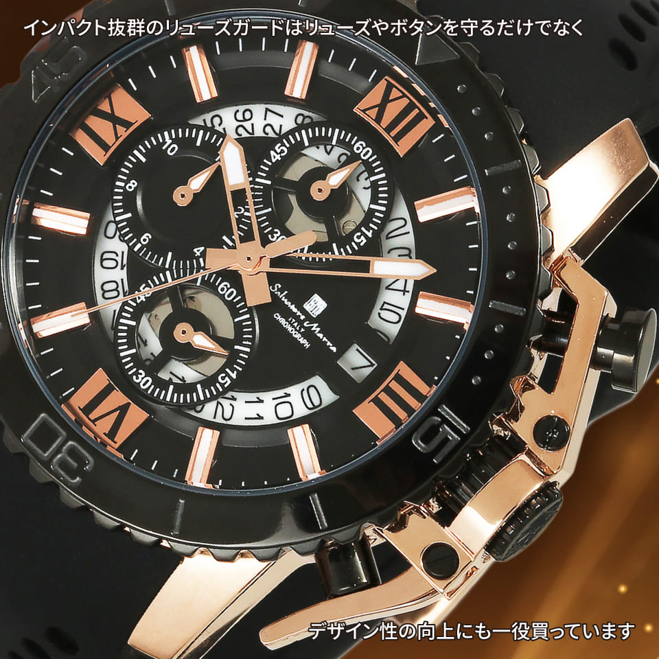 パナシア】 Salvatore Marra 腕時計 メンズ SM21103 PGBK/BK クオーツ