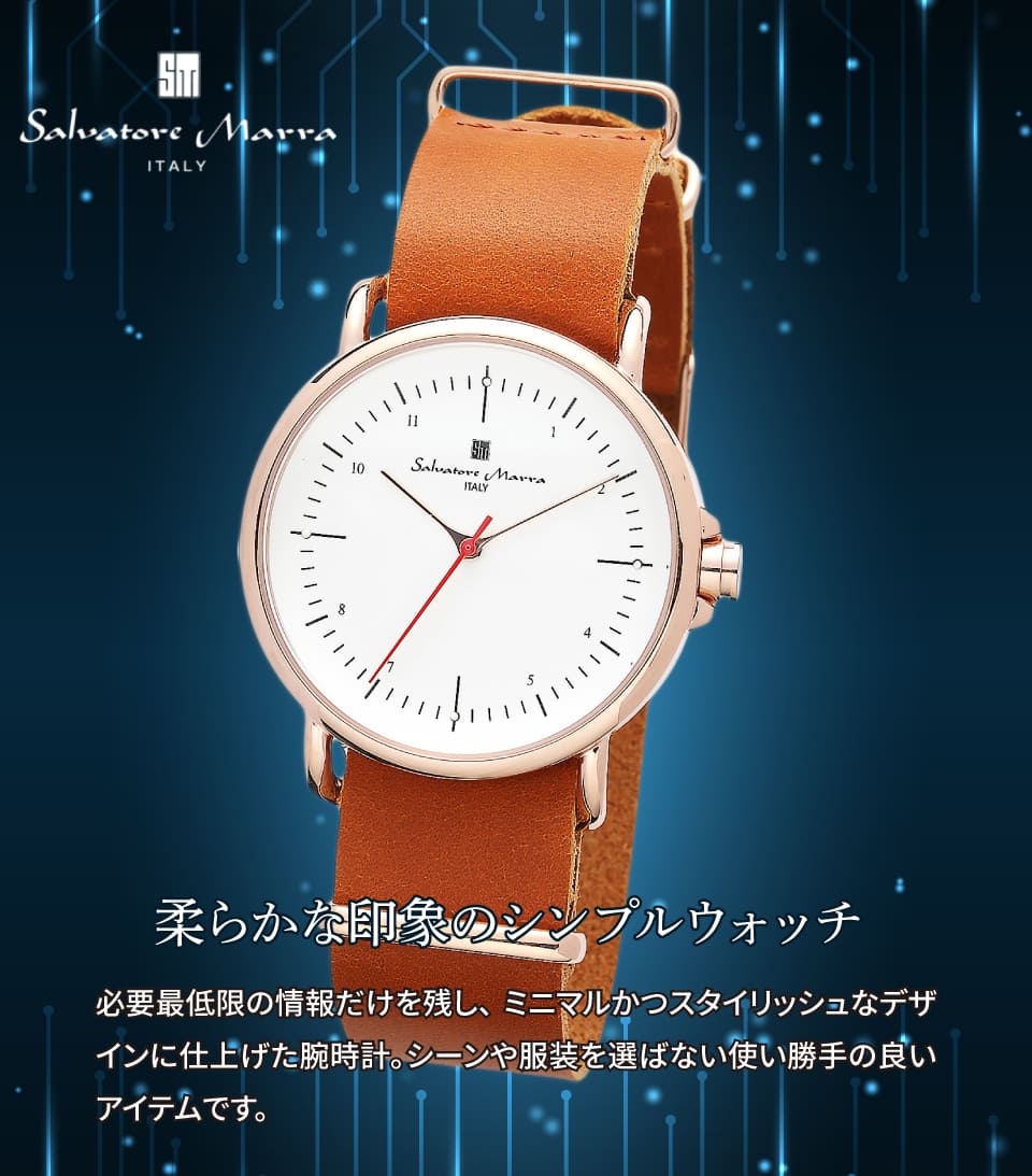 パナシア】 Salvatore Marra 腕時計 メンズ SM22104 PGWH クオーツ 