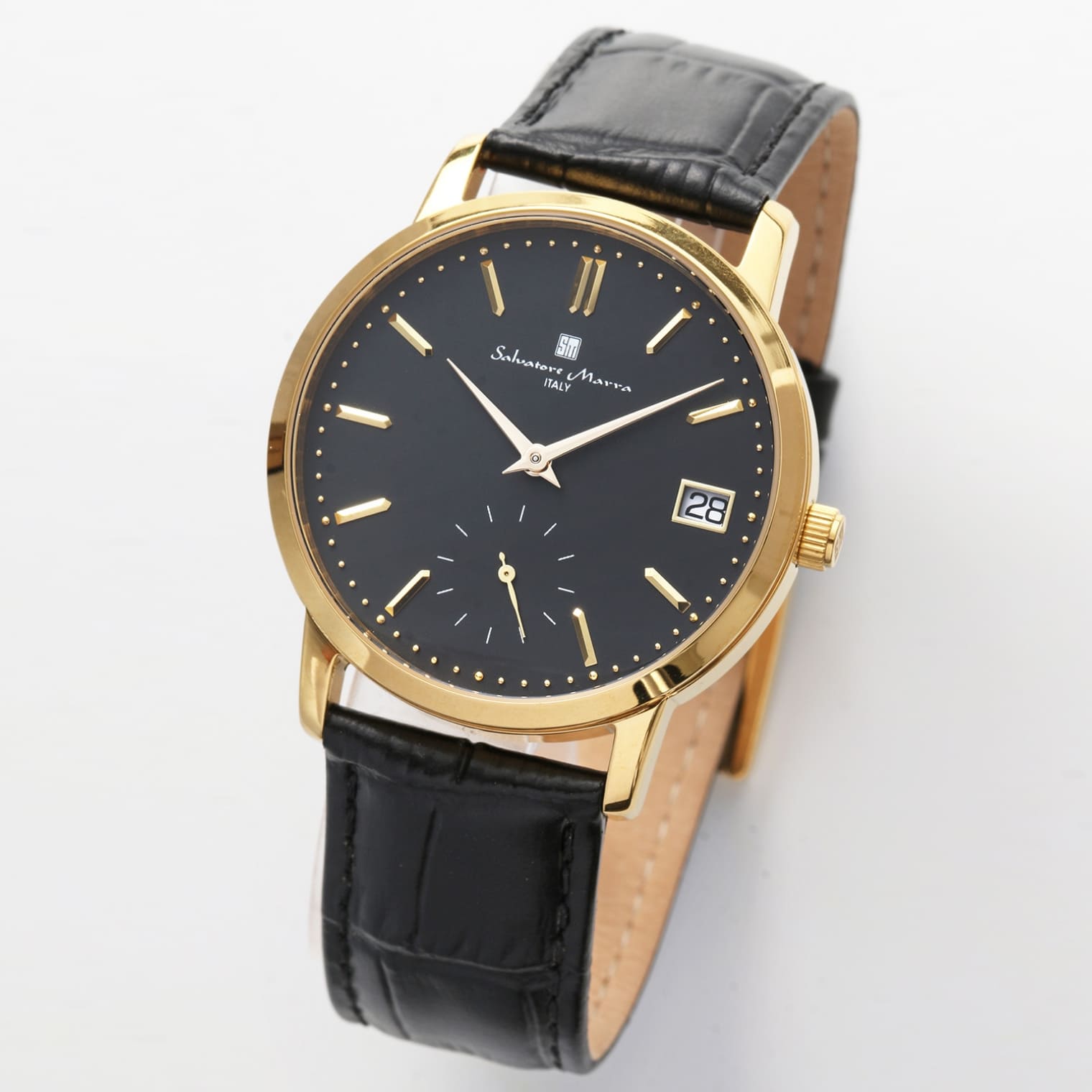 パナシア】 Salvatore Marra 腕時計 メンズ SM22106 GDBK クオーツ