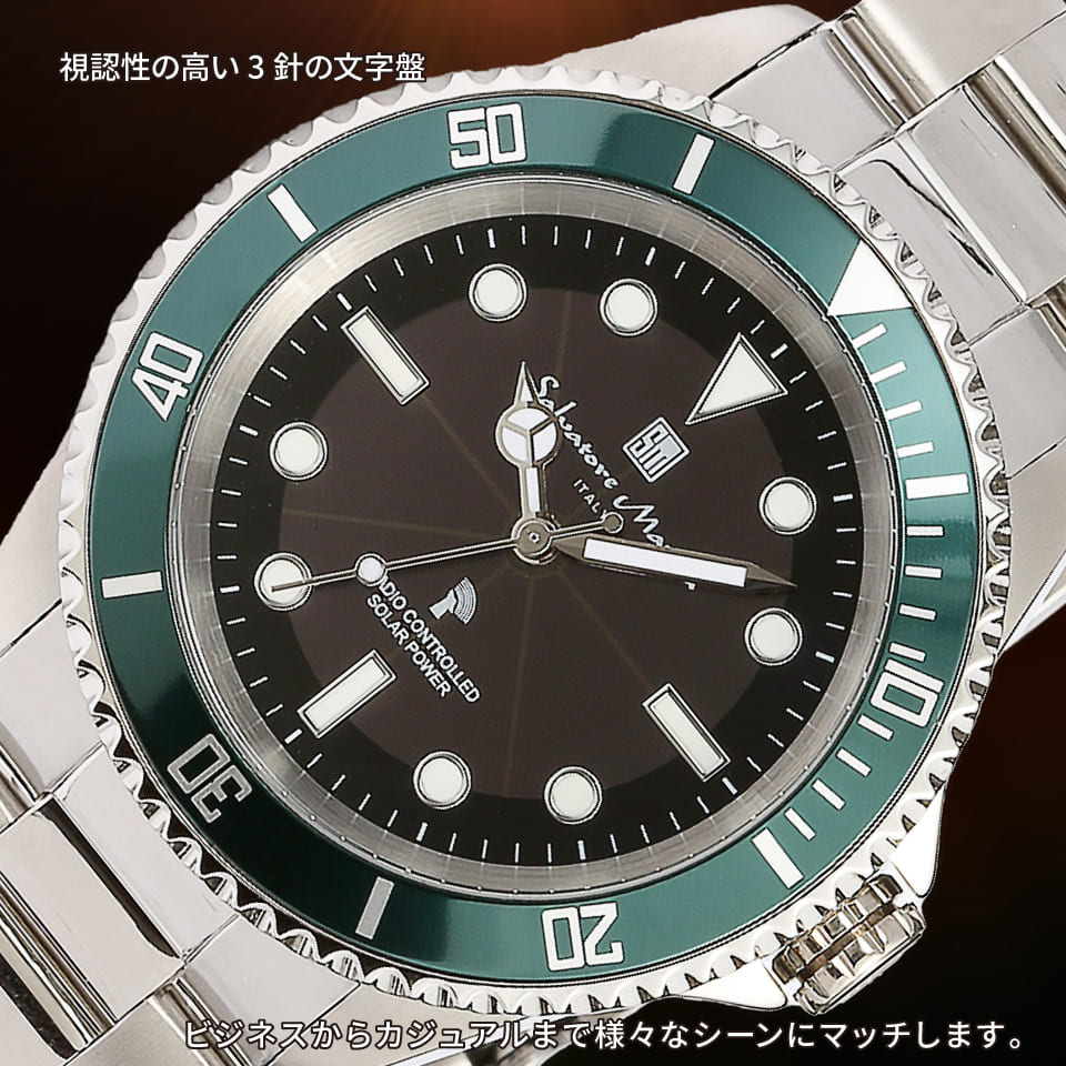 パナシア】 Salvatore Marra 腕時計 メンズ SM22110 SSBKGR