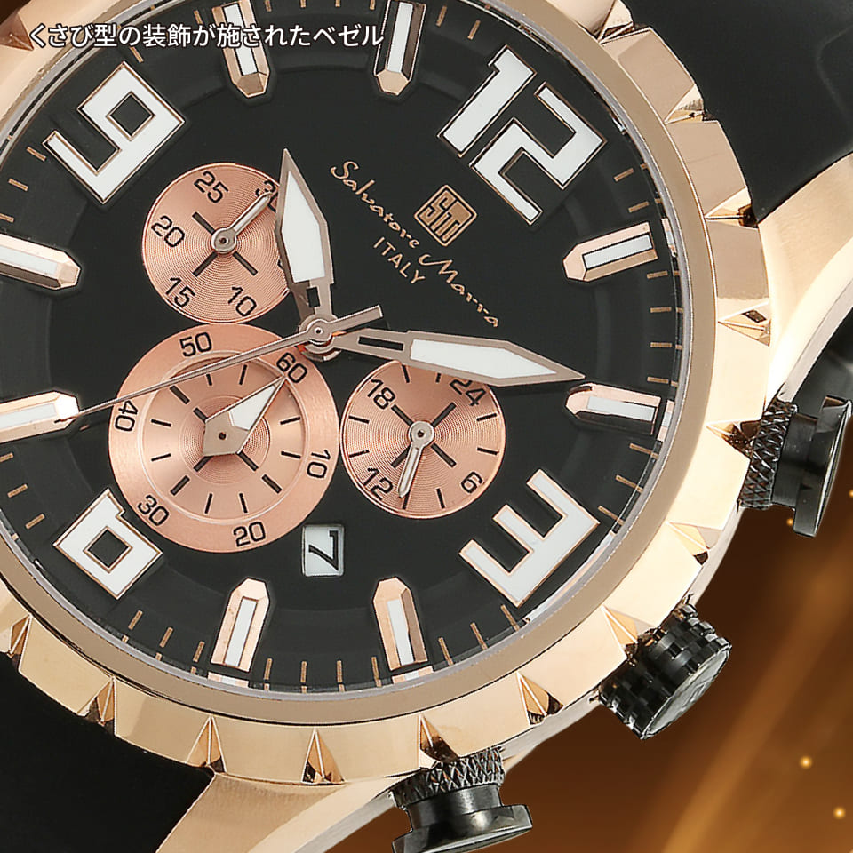 パナシア】 Salvatore Marra 腕時計 メンズ SM22111 PGBK/BK クオーツ 