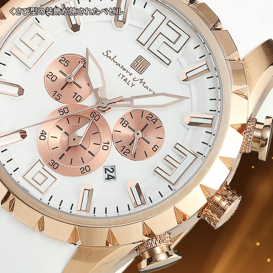 パナシア】 Salvatore Marra 腕時計 メンズ SM22111 PGWH/WH クオーツ