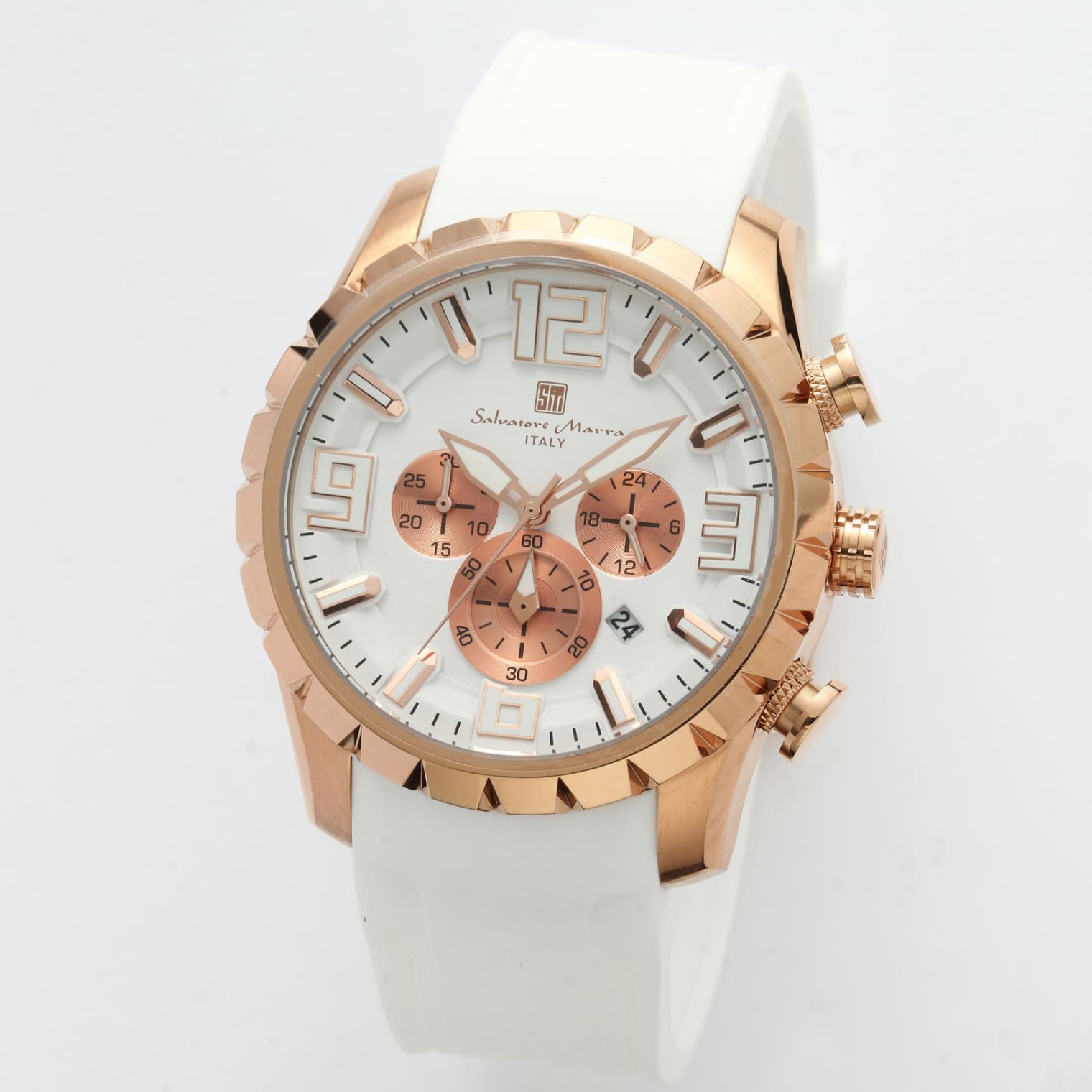 パナシア】 Salvatore Marra 腕時計 メンズ SM22111 PGWH/WH クオーツ